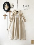 画像1: shizuka's【19】アンティークレースの ドットフリルワンピース・ベージュB (1)
