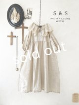 shizuka's【19】アンティークレースの ドットフリルワンピース・ベージュB