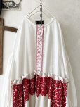 画像2: shizuka's【12】アンティークレースのボリューム袖ワンピース・白B (2)