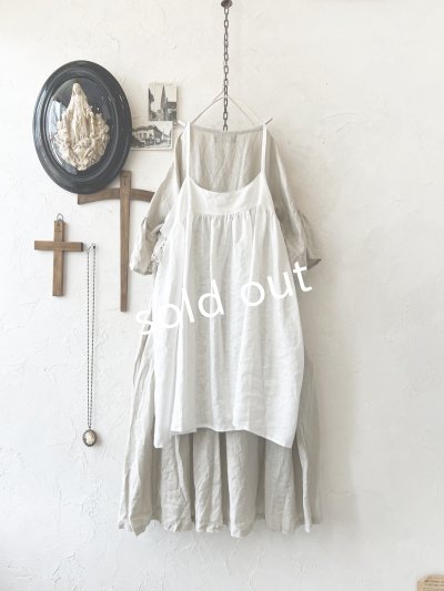 画像8: shizuka's【30】アンティークレースのキャミチュニック・白