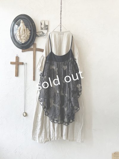 画像7: shizuka's【29】アンティークレースのキャミチュニック・スミクロ