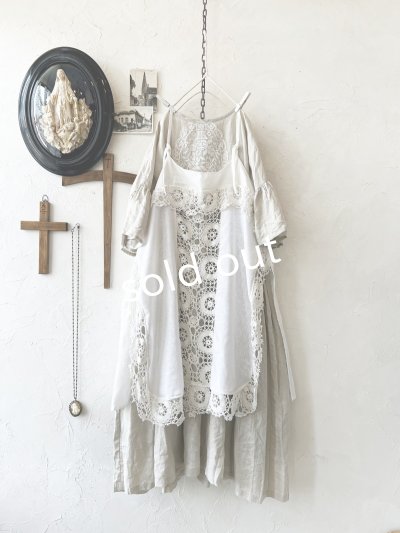 画像7: shizuka's【30】アンティークレースのキャミチュニック・白