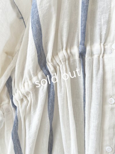 画像4: SO／ガーゼギャザーワンピース・ブルーストライプ