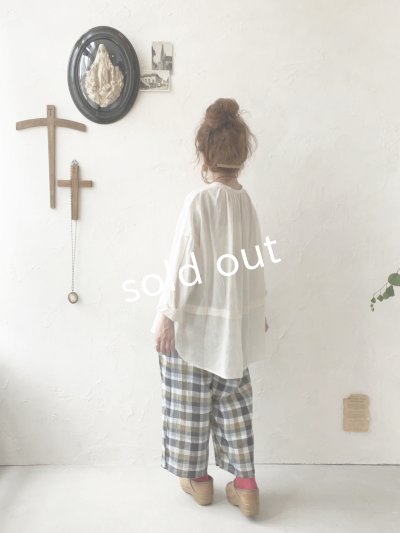 画像12: SO／ペチコート付きサルエルワイドパンツ・マドラスチェック