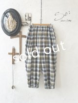 SO／ペチコート付きサルエルワイドパンツ・マドラスチェック