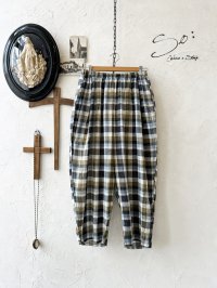 SO／ペチコート付きサルエルワイドパンツ・マドラスチェック