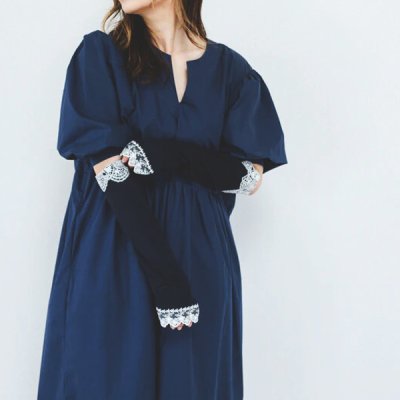 画像5: monami／コットンUVセミロングアームカバー・ダブルレース