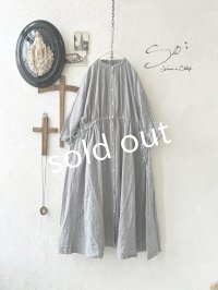 SO／ガーゼギャザーワンピース・杢グレー