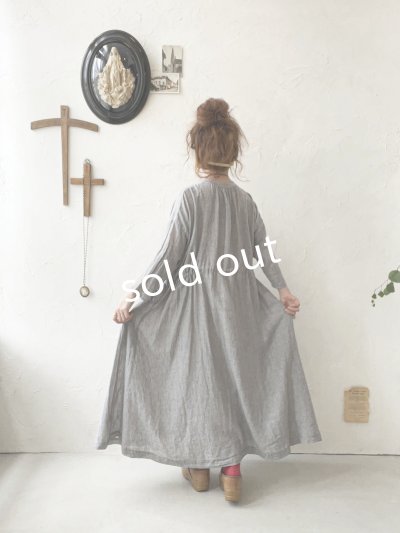 画像13: SO／ガーゼギャザーワンピース・ブルーストライプ