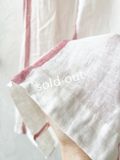 画像8: SO／ガーゼギャザーワンピース・レッドストライプ