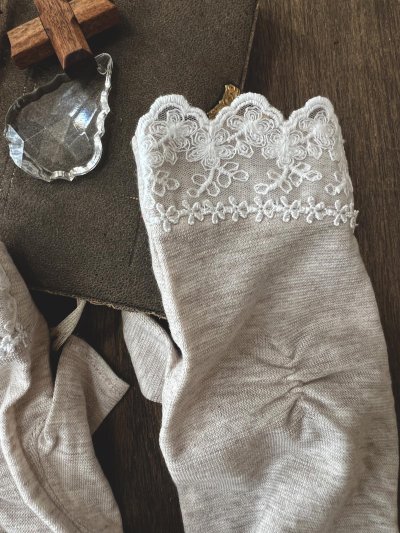 画像10: monami／コットンUVロングアームカバー・３段ギャザー