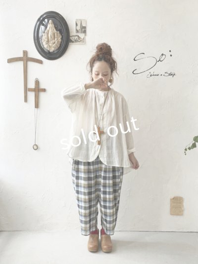 画像1: SO／バックギャザーシャツ・ナチュラル