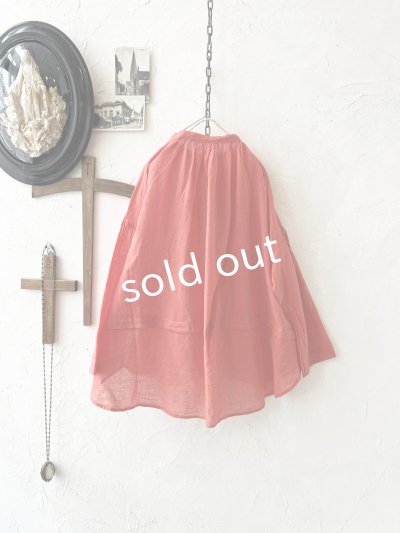 画像7: SO／コットンローンギャザーブラウス・レッド