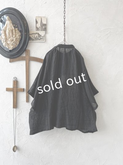 画像5: 08mab/リネンシャンブレーラグランブラウス・黒