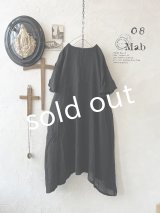 08mab/リネンシャンブレーAラインワンピース・黒