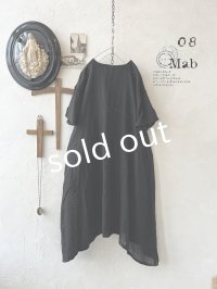 08mab/リネンシャンブレーAラインワンピース・黒