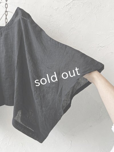 画像3: 08mab/リネンシャンブレーワイドプルオーバー・黒