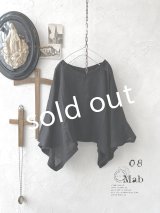 08mab/リネンシャンブレーワイドプルオーバー・黒