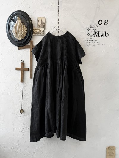 画像2: 08mab/リネン２wayピンタックワンピース・黒