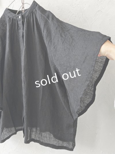 画像3: 08mab/リネンシャンブレーラグランブラウス・黒
