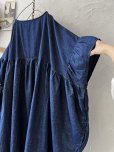 画像2: sorte cuff／インディゴフレアワンピース (2)