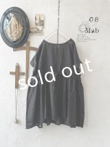 08mab/リネンシャンブレーウエストリボンチュニック・黒