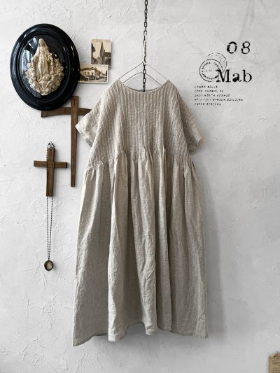 画像1: 08mab/リネン２wayピンタックワンピース・キナリ