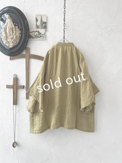 画像7: 08mab/リネンシャンブレーラグランブラウス・マスタード