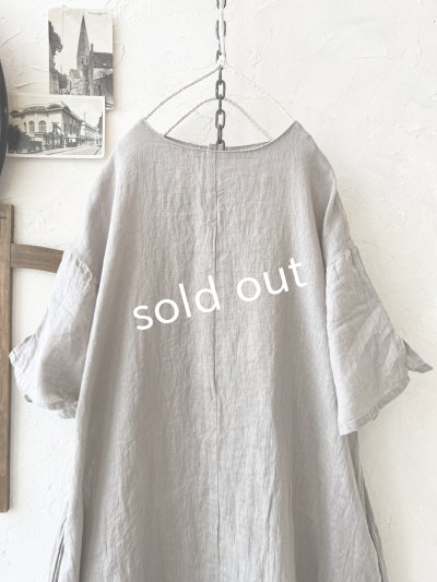 画像3: 08mab/リネンシャンブレーAラインワンピース・ベージュ