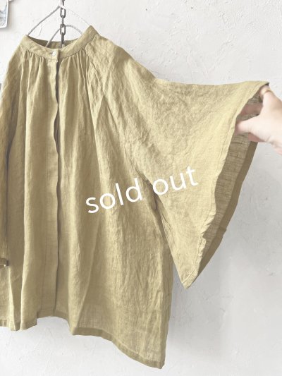 画像5: 08mab/リネンシャンブレーラグランブラウス・マスタード