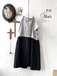 画像1: 08mab/ノースリーブワンピース×トップスset・黒×ライトグレー (1)