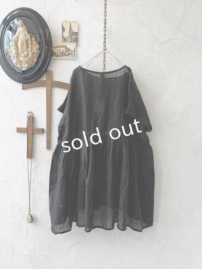 画像4: 08mab/リネンシャンブレーウエストリボンチュニック・黒