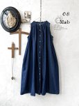 画像1: sorte cuff／インディゴノースリーブギャザーワンピース (1)