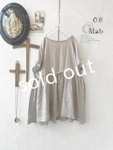 08mab/リネンシャンブレーウエストリボンチュニック・ベージュ