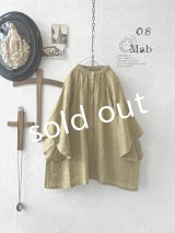 08mab/リネンシャンブレーラグランブラウス・マスタード