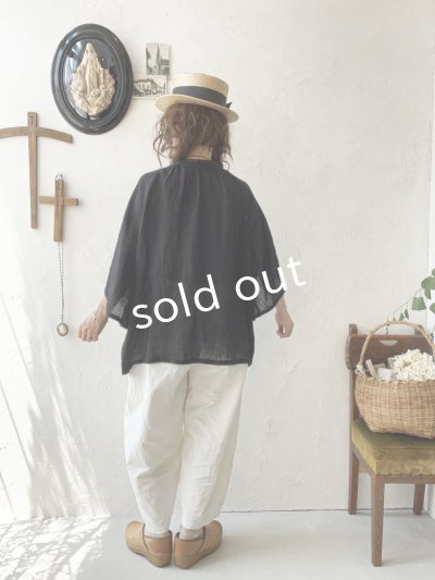 画像12: 08mab/リネンシャンブレーラグランブラウス・黒