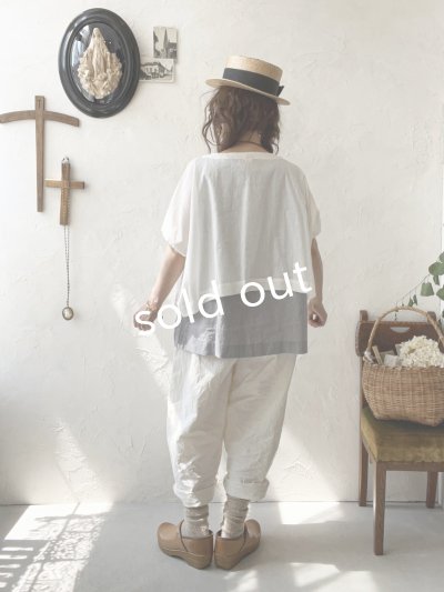 画像15: 08mab/タンクトップ×トップスset・グレー×オフ