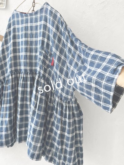 画像5: MARCHE' DE SOEUR／ギャザープルオーバー・ブルーグリーンチェック