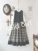 MARCHE' DE SOEUR／バッククロスワンピース・黒×グリーンチェック