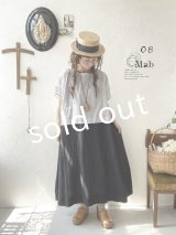 08mab/ノースリーブワンピース×トップスset・黒×ライトグレー