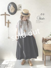08mab/ノースリーブワンピース×トップスset・黒×ライトグレー