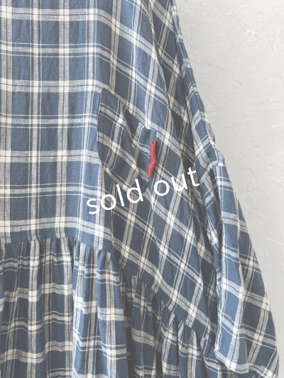 画像4: MARCHE' DE SOEUR／ギャザーワンピース・ブルーグリーンチェック