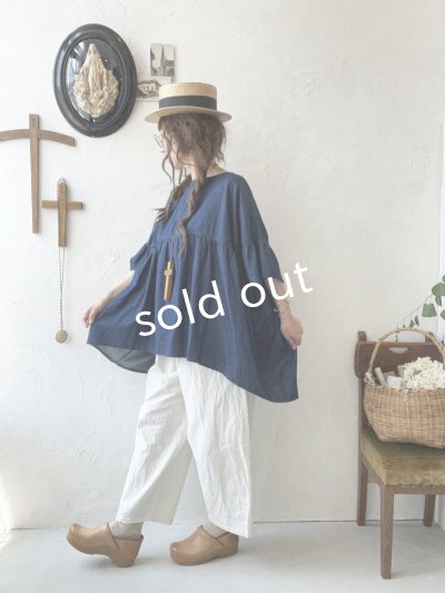 画像10: sorte cuff／インディゴフレアプルオーバー