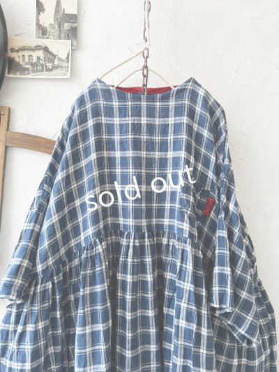 画像2: MARCHE' DE SOEUR／ギャザープルオーバー・ブルーグリーンチェック