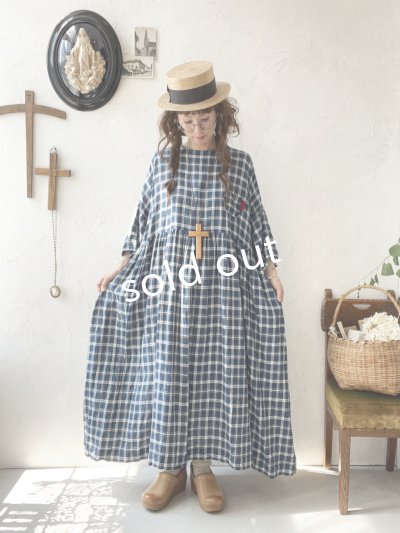 画像10: MARCHE' DE SOEUR／ギャザーワンピース・ブルーグリーンチェック