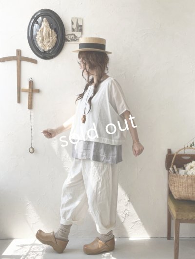 画像14: 08mab/タンクトップ×トップスset・グレー×オフ