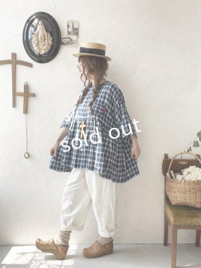 画像11: MARCHE' DE SOEUR／ギャザープルオーバー・ブルーグリーンチェック