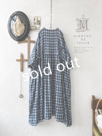 MARCHE' DE SOEUR／ギャザーワンピース・ブルーグリーンチェック