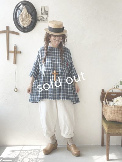 画像10: MARCHE' DE SOEUR／ギャザープルオーバー・ブルーグリーンチェック