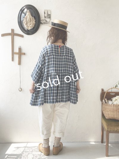 画像12: MARCHE' DE SOEUR／ギャザープルオーバー・ブルーグリーンチェック